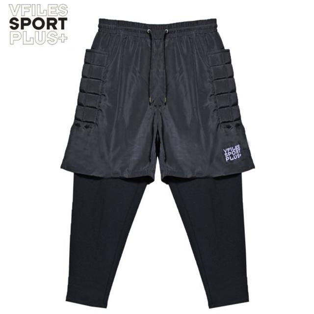 新古品VFILES SPORT PLUS立体加工レイヤードレギンスショーツS サルエルパンツ