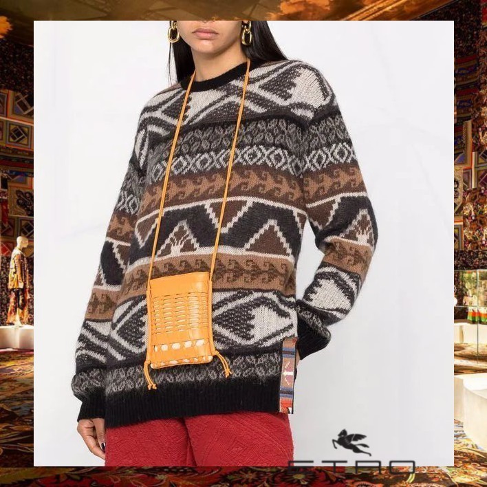 ETRO エトロ ジオメトリックニット セーター コットン ウール ニット・セーター