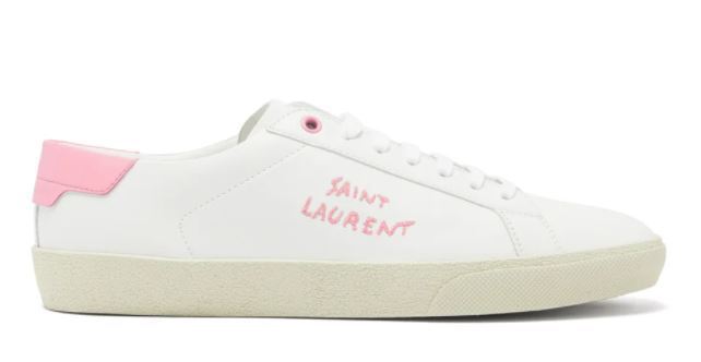 Saint Laurent コート ロゴエンブロイダリー レザースニーカー スニーカー