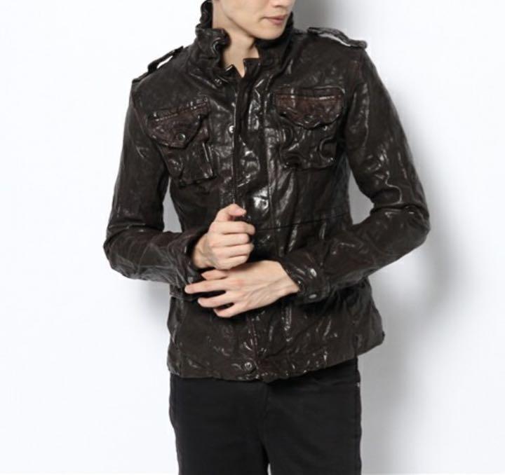 キャシージェーン　cathy  jane  レザージャケット　M65  ベジタン ライダースジャケット