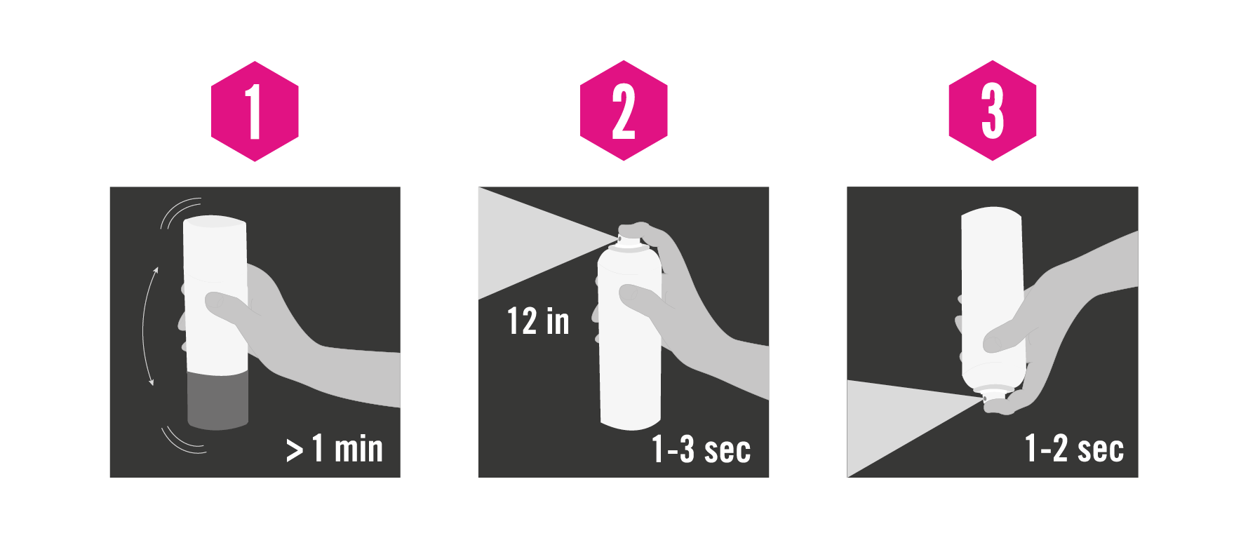 ALbedo100 Reflective Spray How-to-use Icons